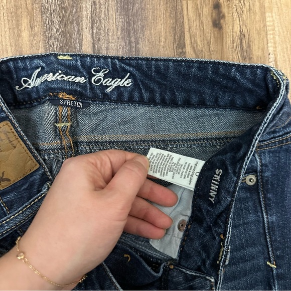 American Eagle dark stone wash low rise stretch skinny jeans - Picture 5 of 6